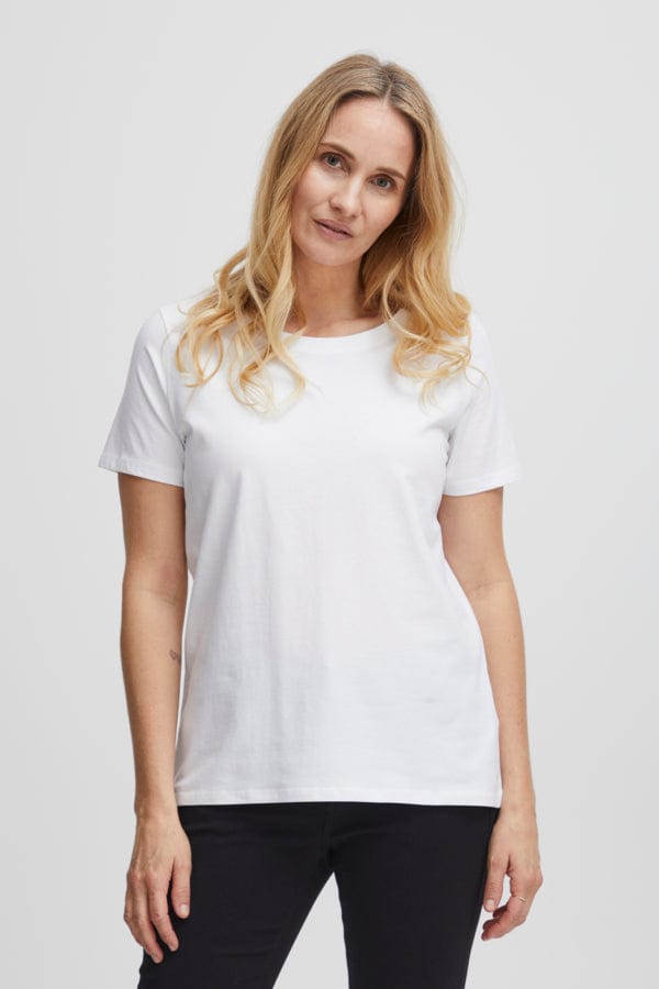 Fransa Cotton T-Shirt White