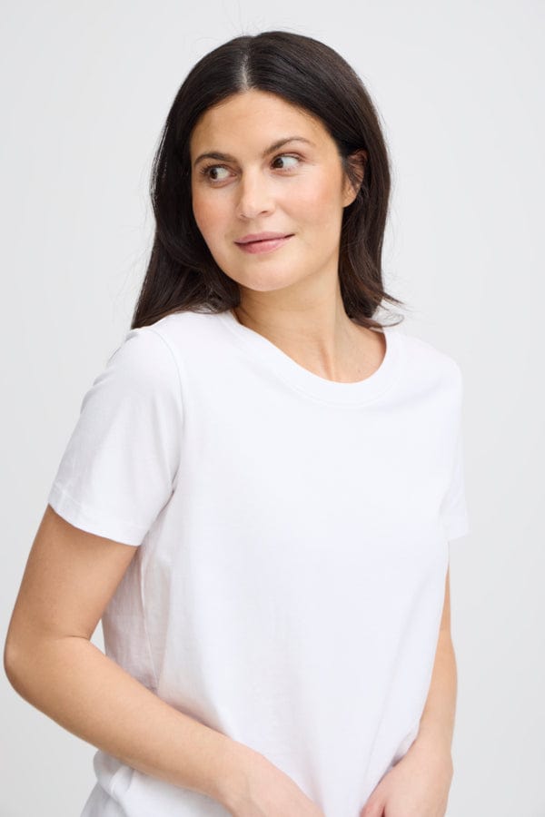 Fransa Cotton T-Shirt White