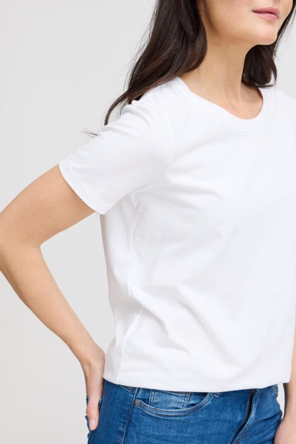 Fransa Cotton T-Shirt White