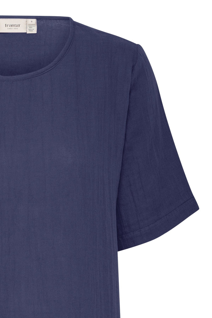 Fransa Cotton Top Navy
