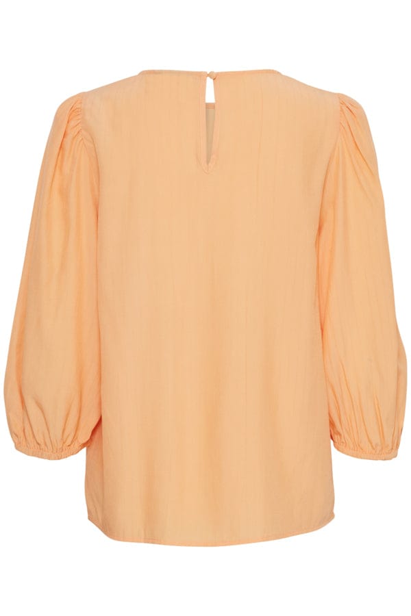 Fransa Cropped Sleeve Blouse Apricot