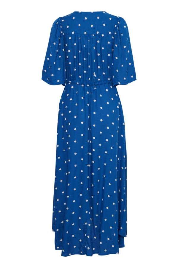 Fransa Dotty Dress Blue White