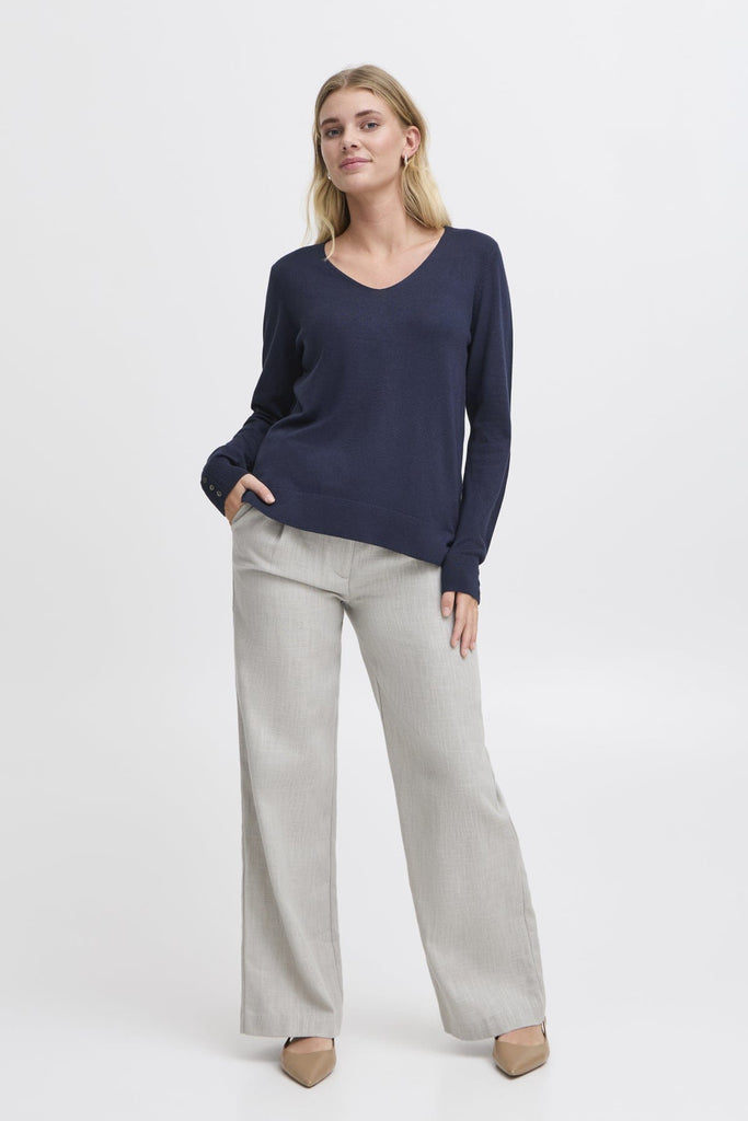 Fransa Fine Knit Jumper Navy