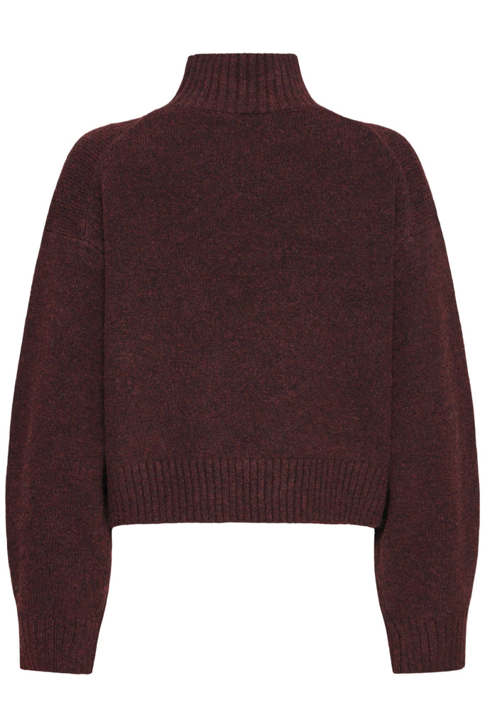 Fransa High Neck Boxy Jumper Plum