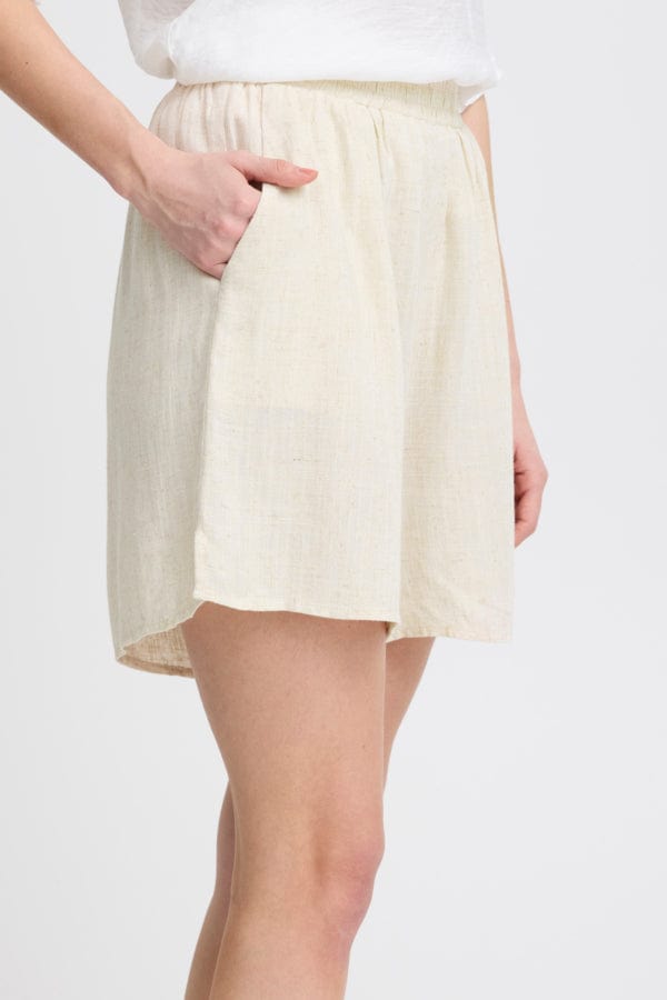 Fransa Linen Blend Shorts Birch