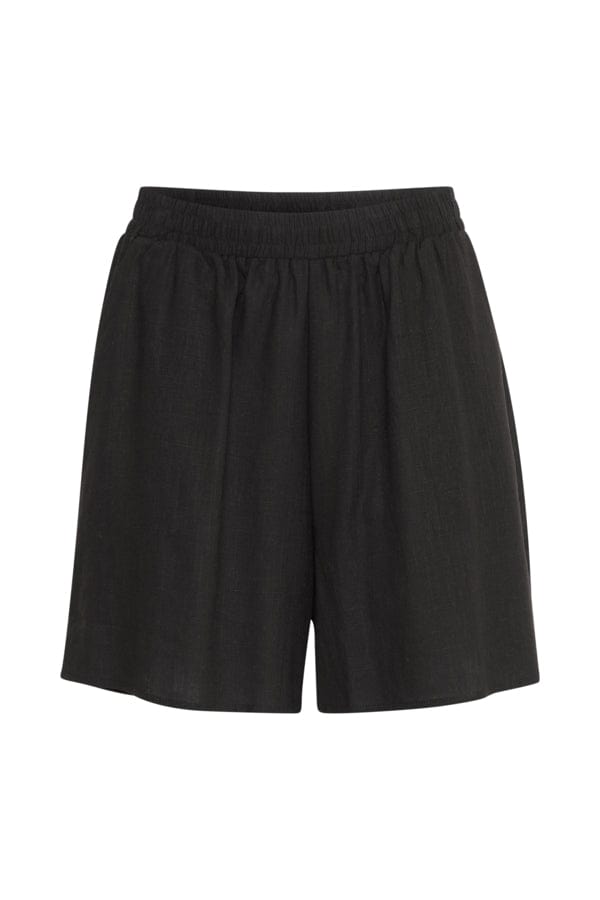 Fransa Linen Blend Shorts Black