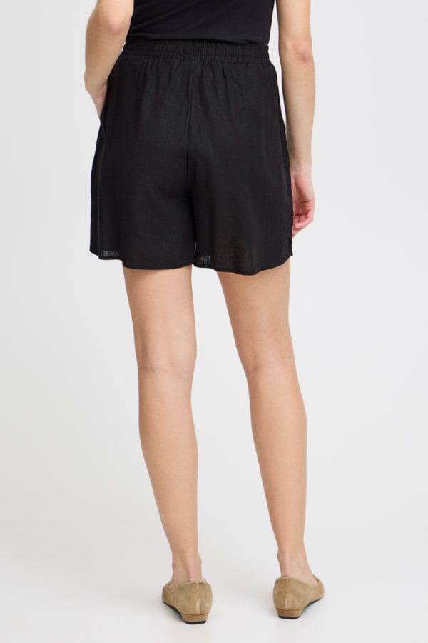 Fransa Linen Blend Shorts Black