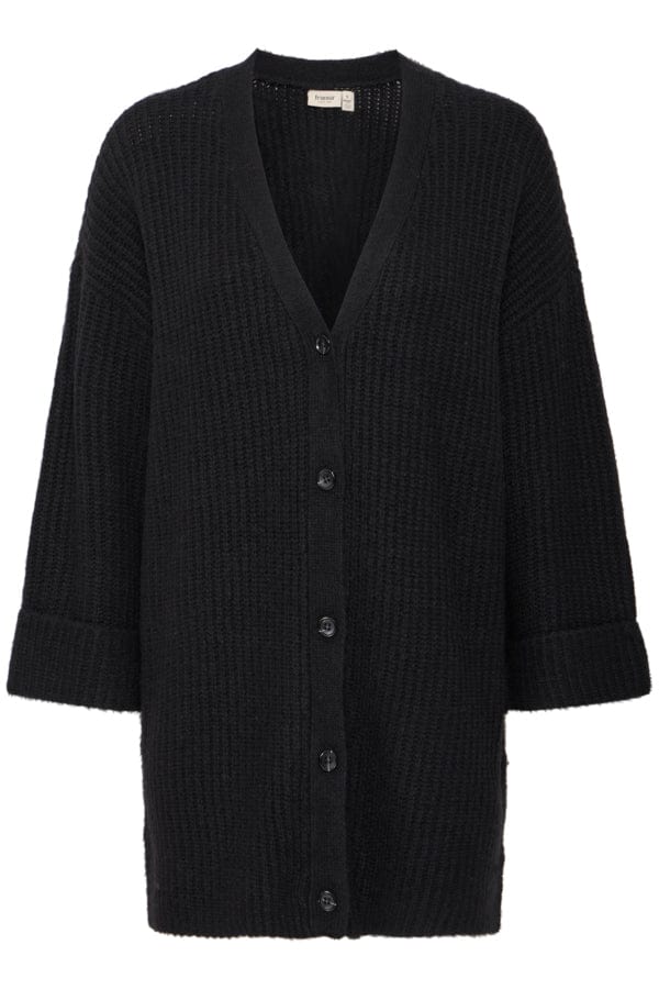 Fransa Long Cardigan Black