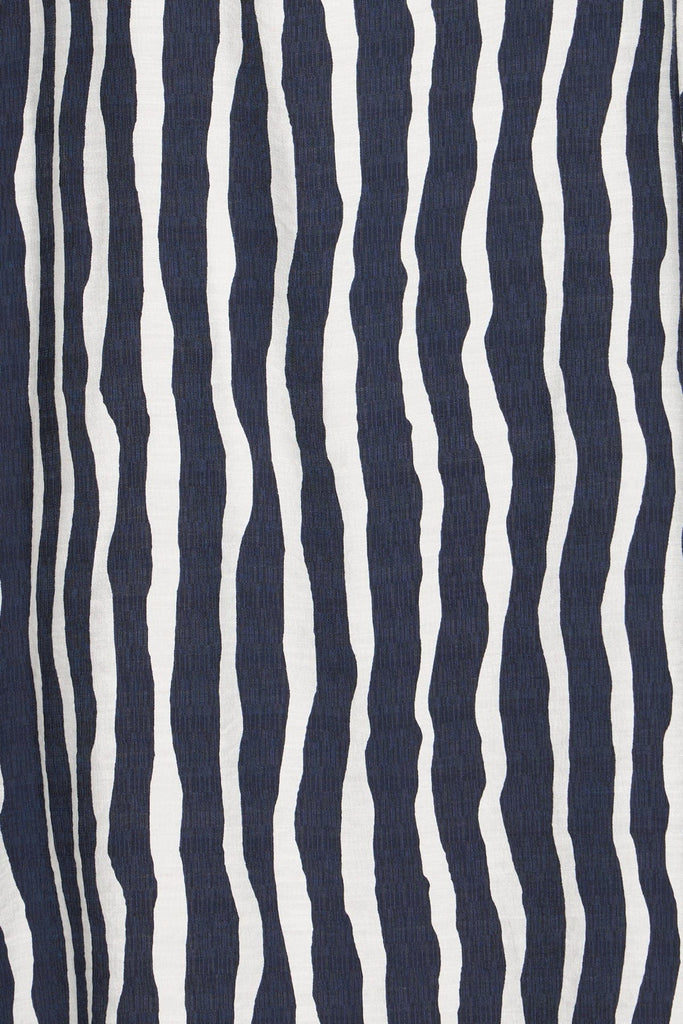 Fransa Relaxed Stripe Dress Navy White
