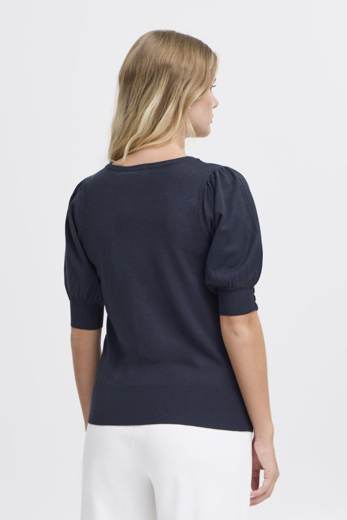 Fransa Short Sleeved Knit Navy