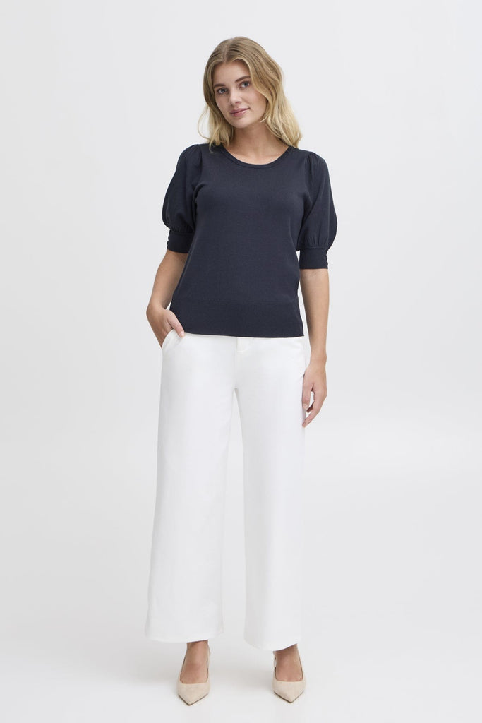 Fransa Short Sleeved Knit Navy