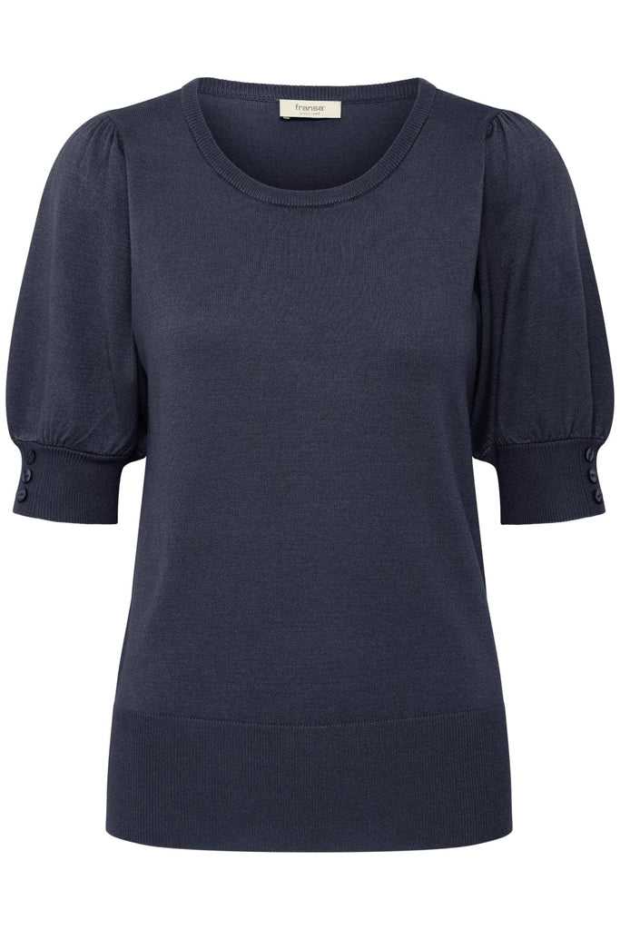 Fransa Short Sleeved Knit Navy
