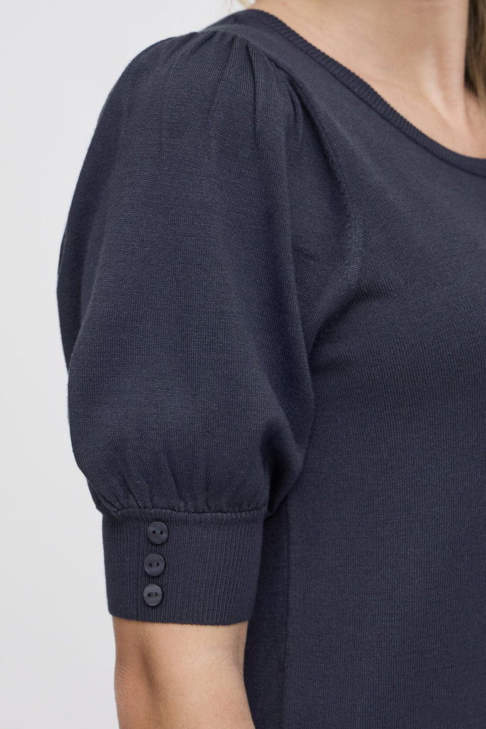 Fransa Short Sleeved Knit Navy