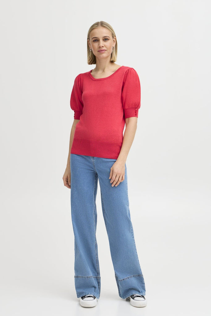 Fransa Short Sleeved Top Teaberry