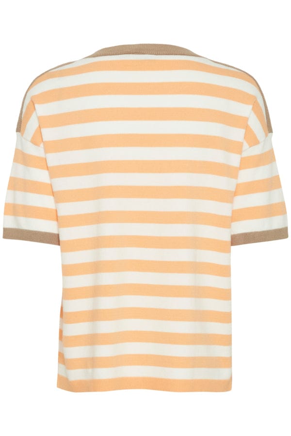 Fransa Stripe Light Jumper Apricot Ivory Tan