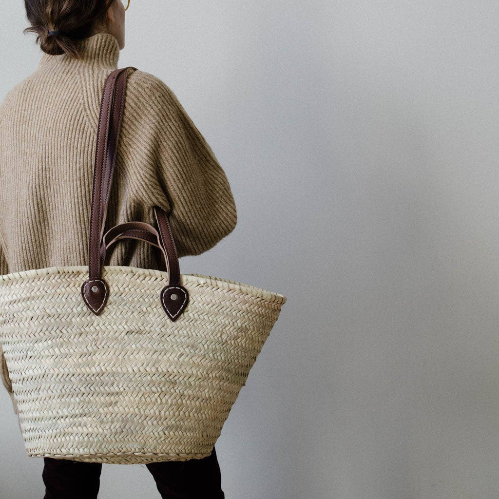 HandmadeBestSeller - STRAW BAG Handmade with leather - French market bag