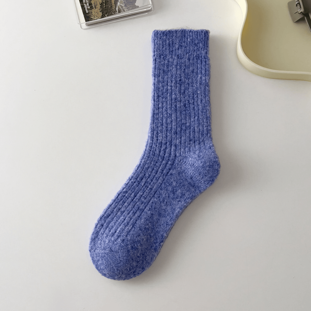 Happy Knits - Solid Cashmere Warm Socks & Striped Wool Socks for Winter No.8