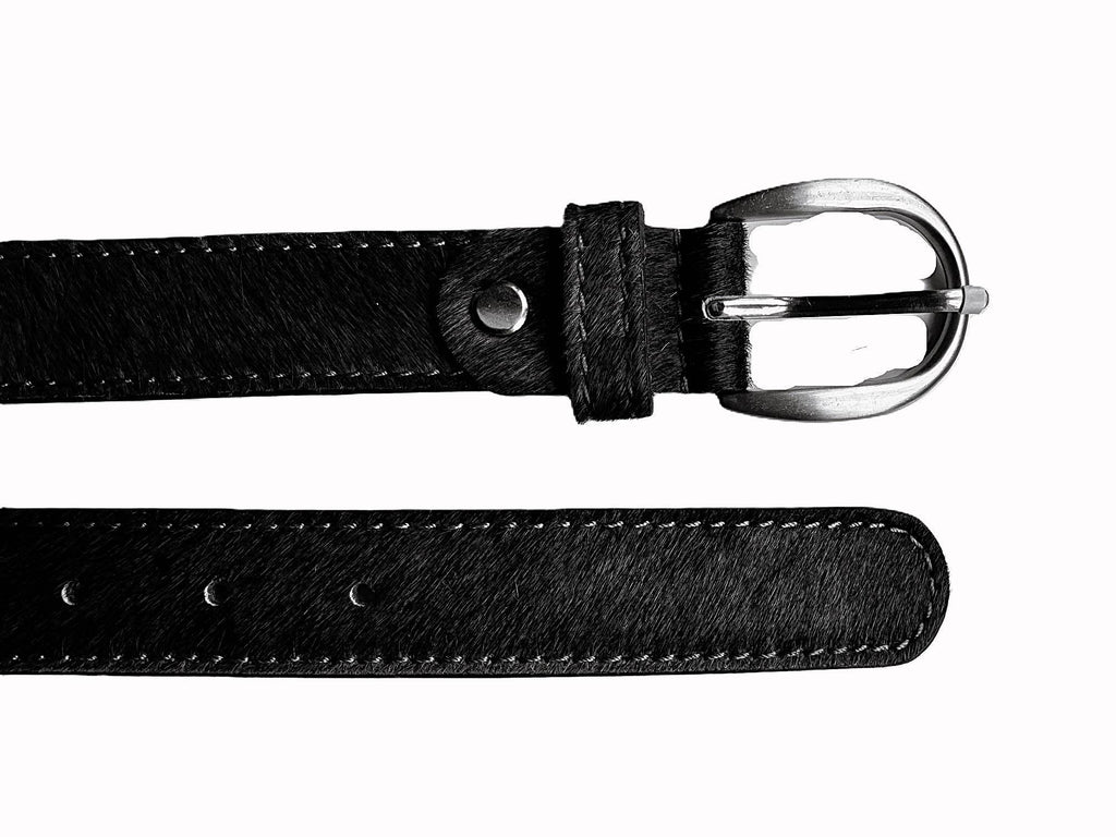 Hydestyle London - Black Hair-On-Hide Womens Leather Belt 85