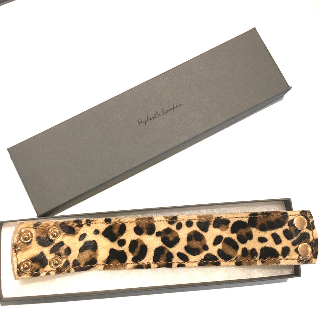 Hydestyle London - Leather Pony Hair Cuff/Bracelet - Zebra