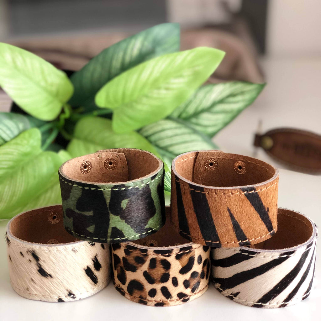 Hydestyle London - Leather Pony Hair Cuff/Bracelet - Zebra