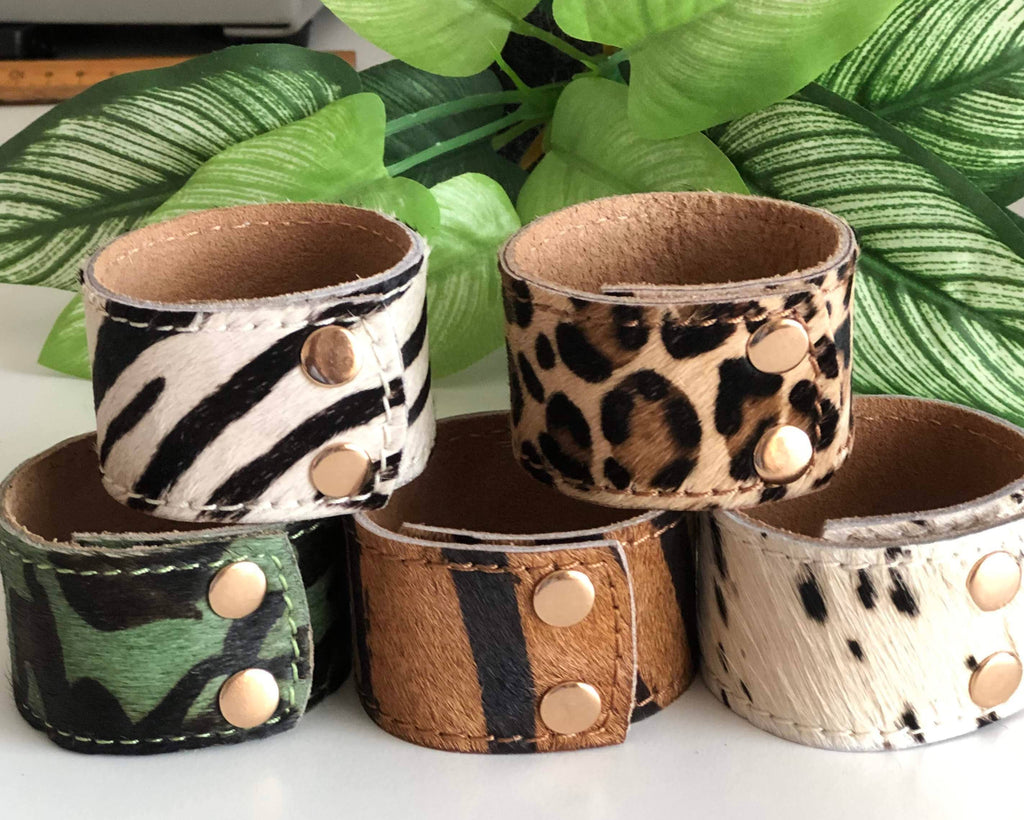 Hydestyle London - Leather Pony Hair Cuff/Bracelet - Zebra