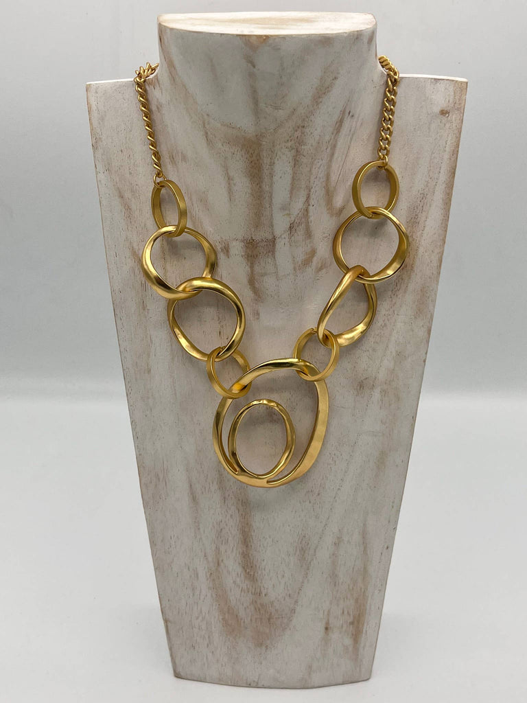 Jess & Lou - Statement Necklace Large Loops Necklace NK339G