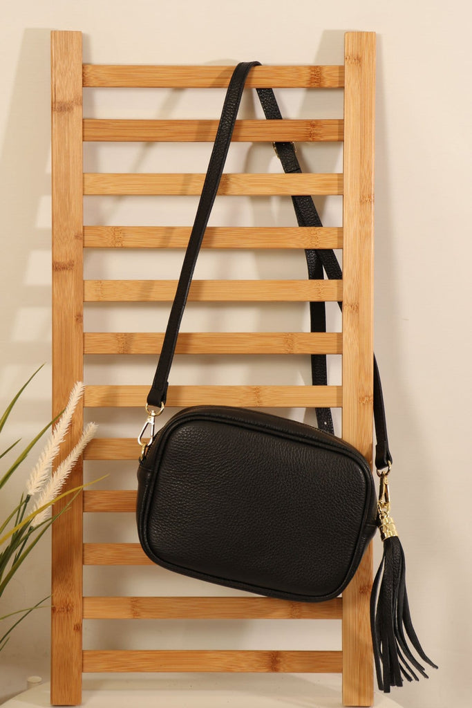 Leather Cross Body Bag Various Colours Black