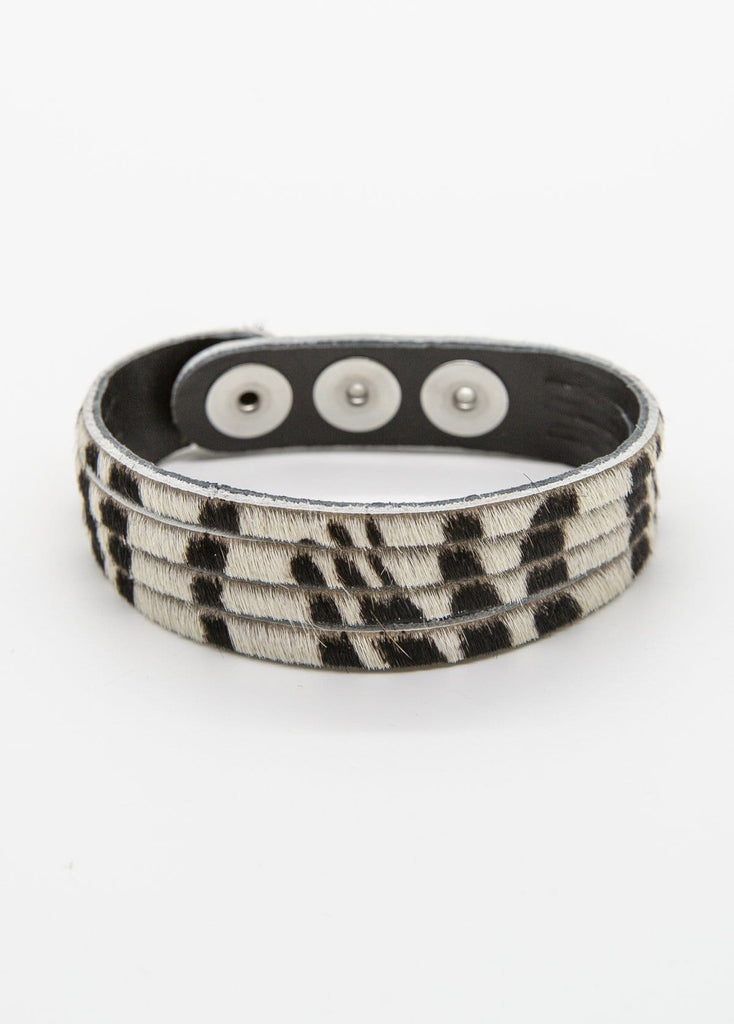 Leather Thin Cuff Zebra Print