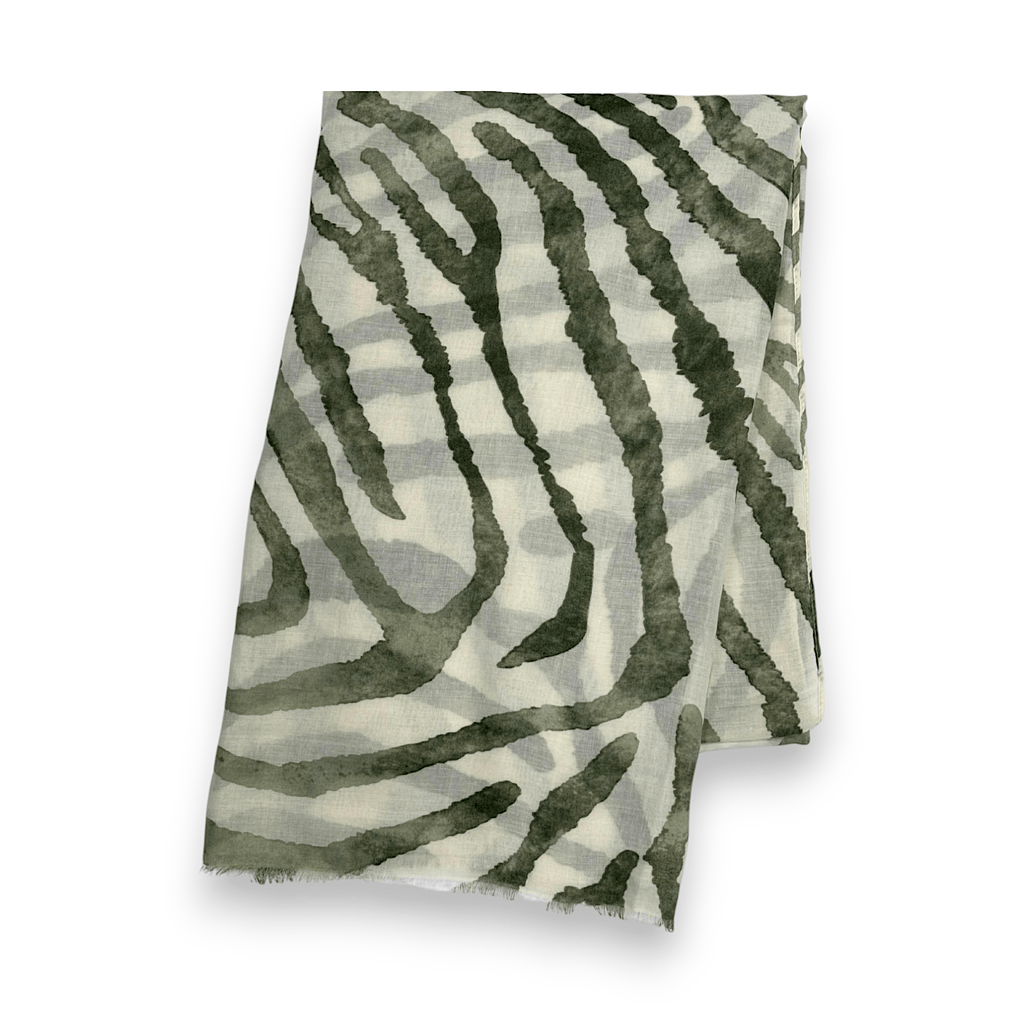 Lili Scarves - Summer Zebra Print Scarf Khaki