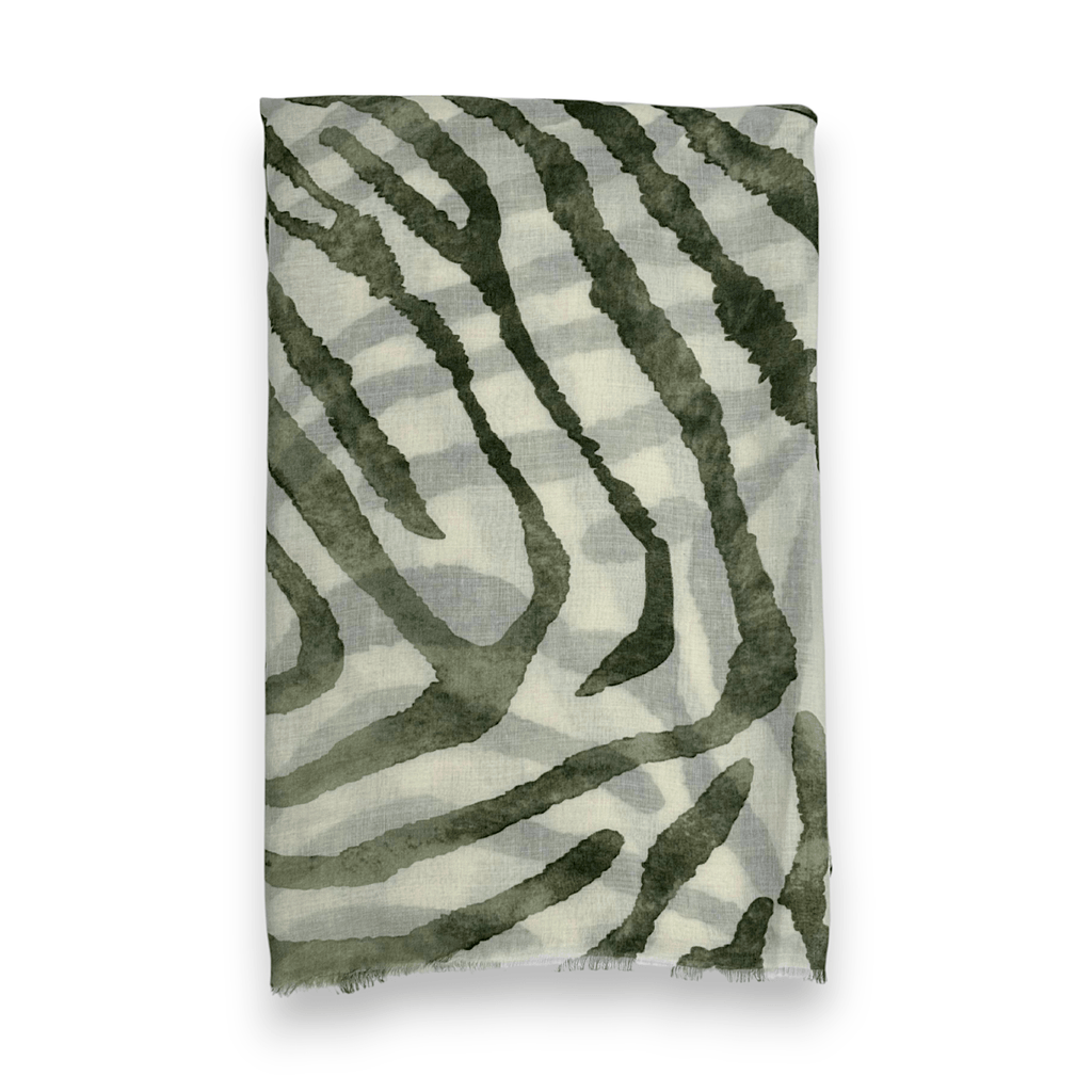 Lili Scarves - Summer Zebra Print Scarf Khaki