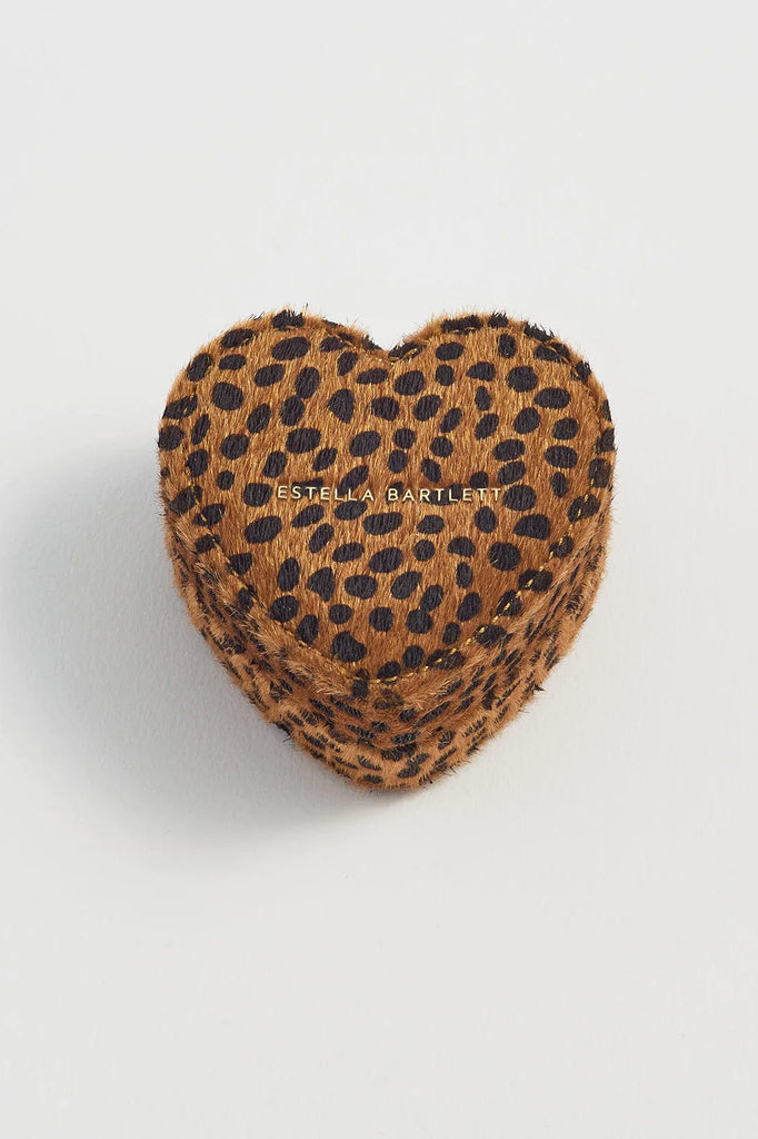 Mini Heart Jewellery Box Cheetah Print