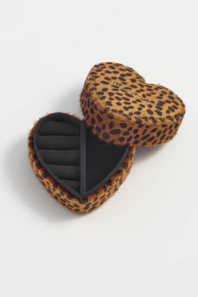 Mini Heart Jewellery Box Cheetah Print