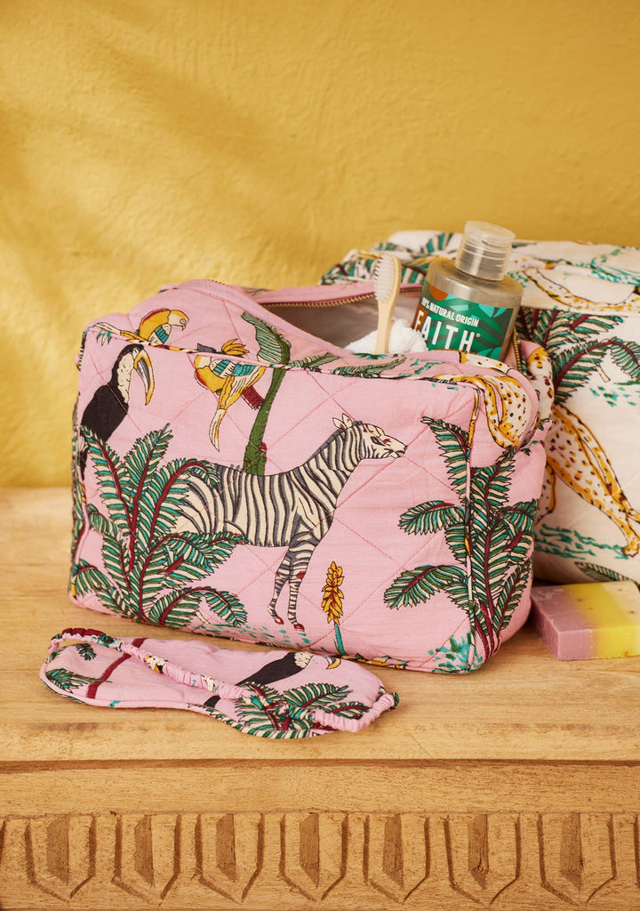 Namaste - Jungle Print Wash Bag Pink(PK)