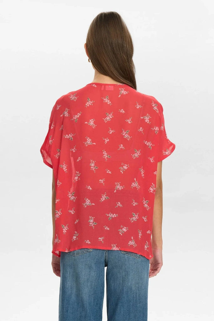 Numph Floral Blouse Red Multi