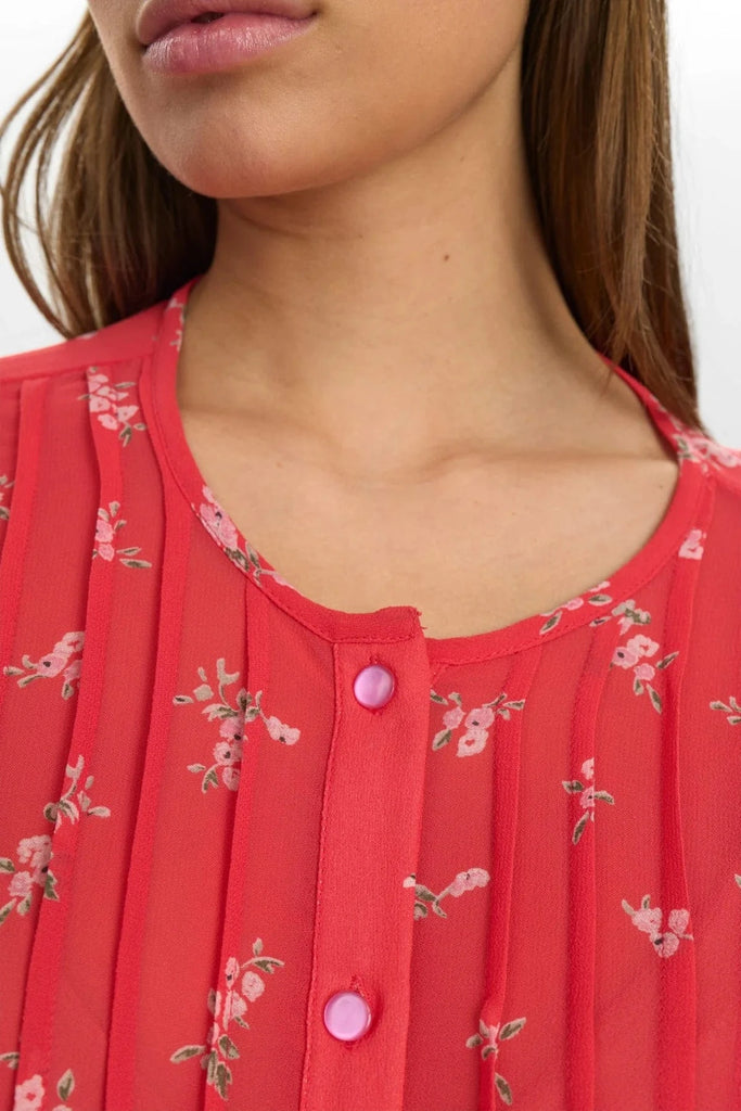 Numph Floral Blouse Red Multi