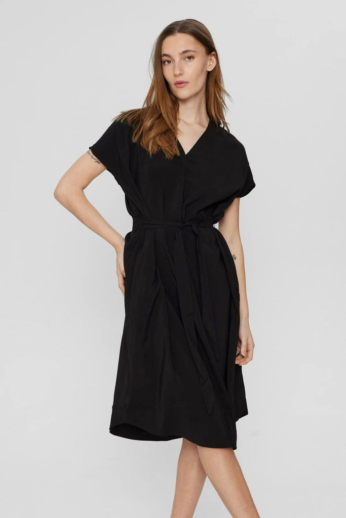 Numph Relaxed V Neck Dress Black