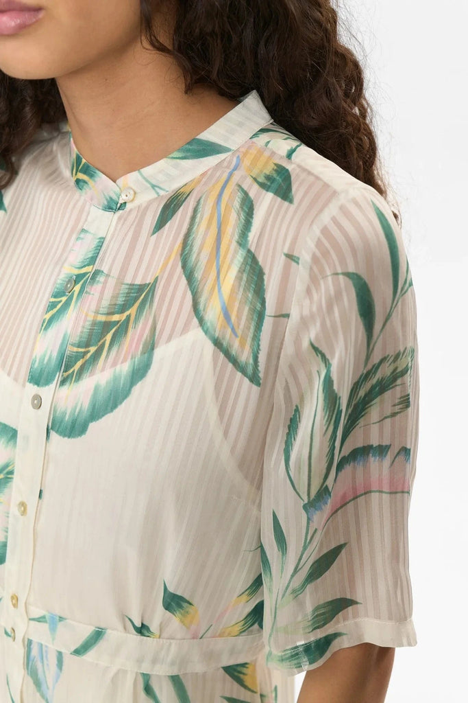 Numph Tropical Print Button Through Dress Multi