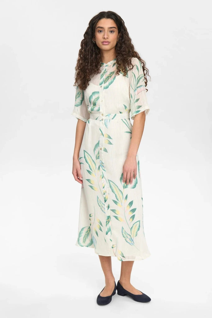 Numph Tropical Print Button Through Dress Multi