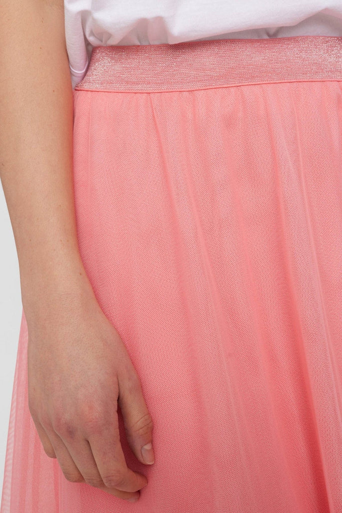 Numph Tulle Midi Skirt Pink