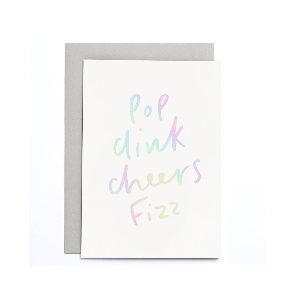 Pop Clink Cheers Small Card - Celebrate Card 90 x 120 mm