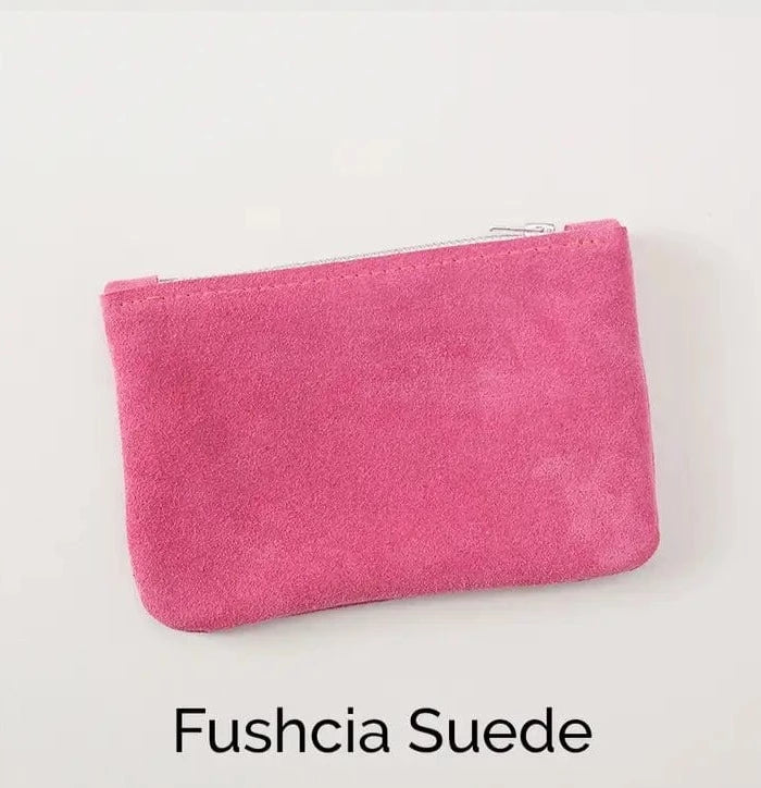 Rhe Amore Suede Leather Zipped Purse Various Colours