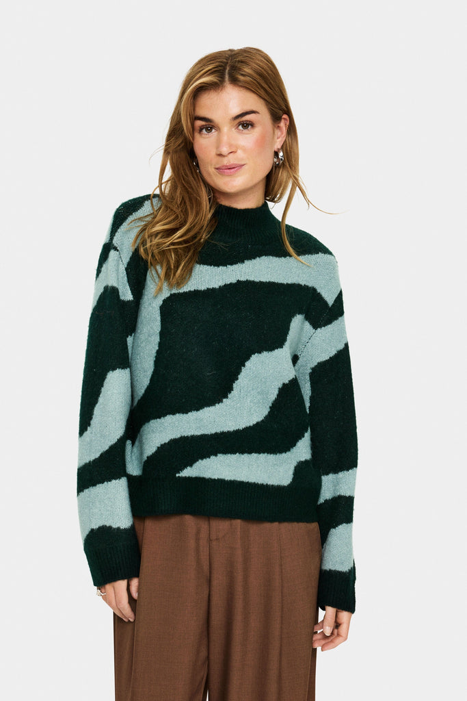 Saint Tropez Abstract Jumper Green