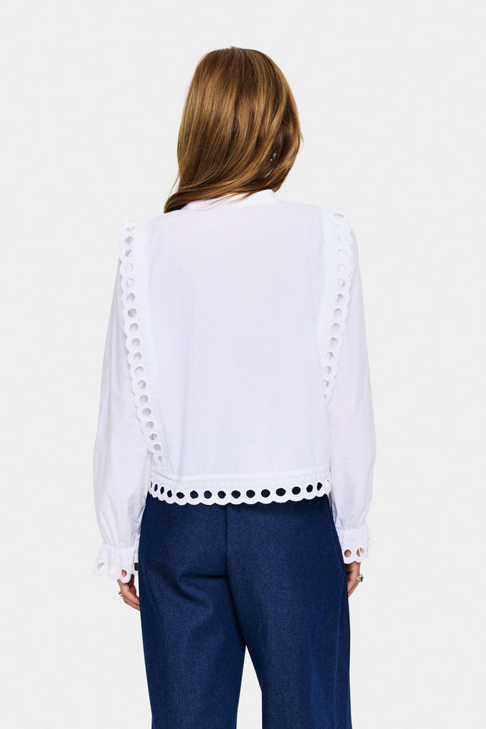 Saint Tropez Embroidered Detail Bloue White