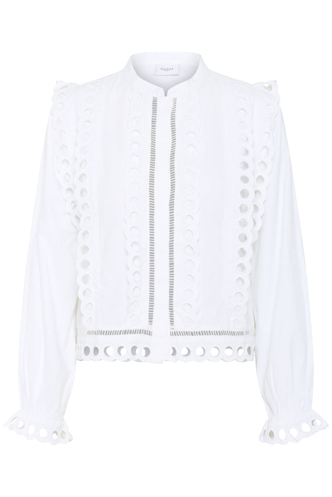 Saint Tropez Embroidered Detail Bloue White