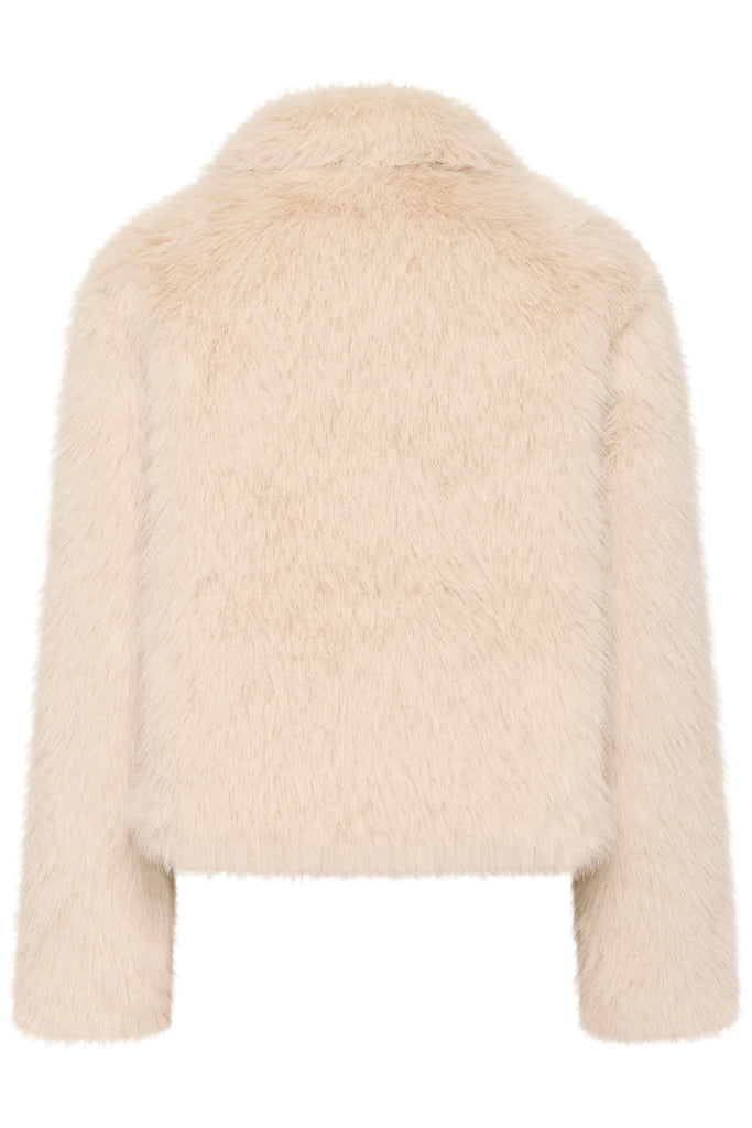 Saint Tropez Faux Fur Short Coat Cream
