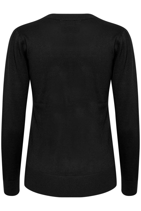 Saint Tropez Fine Crew Neck Knit Black