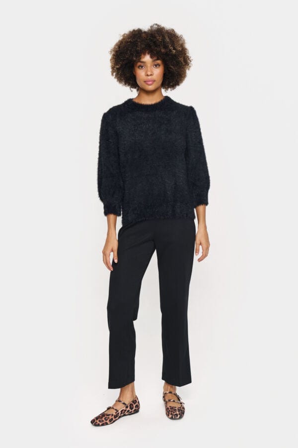 Saint Tropez Fluffy Short Jumper Black