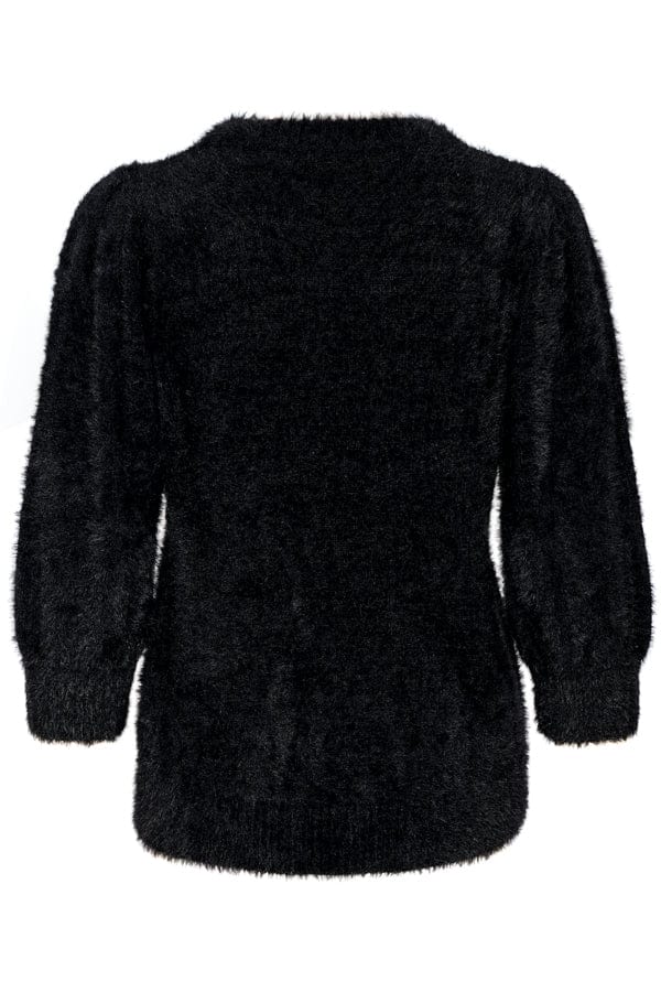 Saint Tropez Fluffy Short Jumper Black