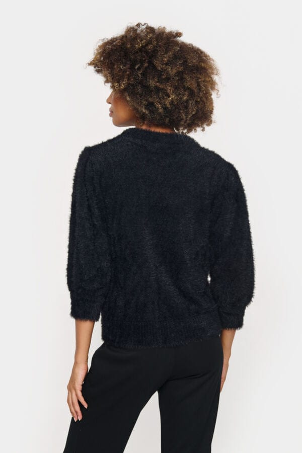 Saint Tropez Fluffy Short Jumper Black