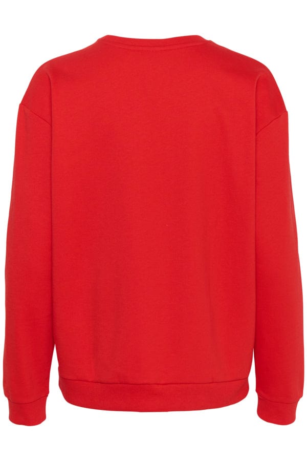 Saint Tropez Heart Cotton Blend Sweatshirt Red